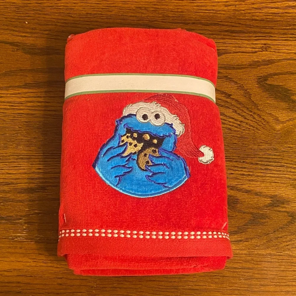 Sesame Street Cookie Monster Red Holiday Hand Towels